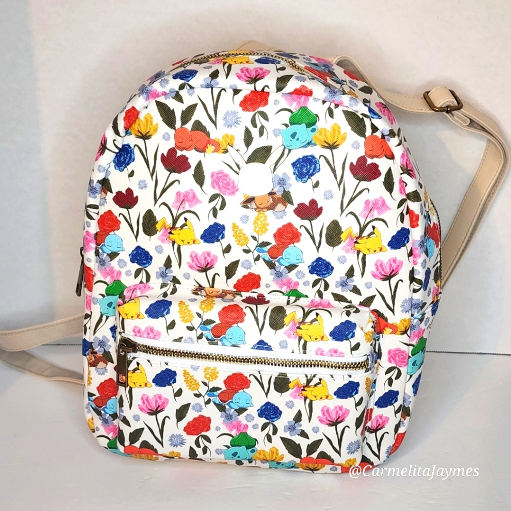 POKEMON 🎒 Floral & Characters Design Pokémon X Bioworld Backpack ☆》NWT《☆